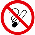 Symbol (cigaret) + tekst: Ryg ikke eller hav åben ild...